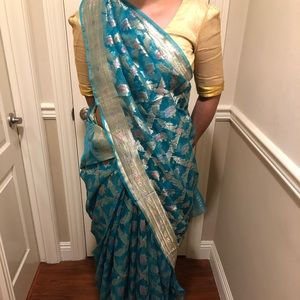 Peacock Sari From Mumbai India 🇮🇳 Like New!